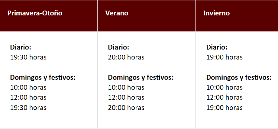 horario de misas
