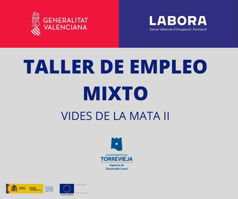 TALLER DE EMPLEO VIDES DE LA MATA II | Ayuntamiento de Torrevieja