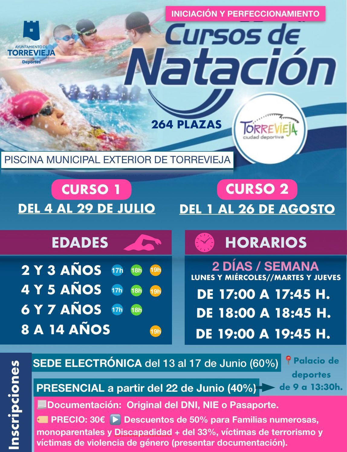 Arancel agudo fama El próximo lunes, 13 de junio, se abre el plazo de inscripción para los  cursos de verano de natación | Ayuntamiento de Torrevieja