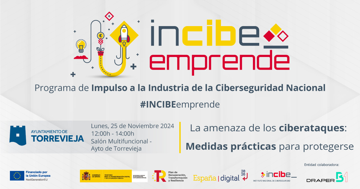 Charla divulgativa INCIBE, 25/11/24, 12h A 14h