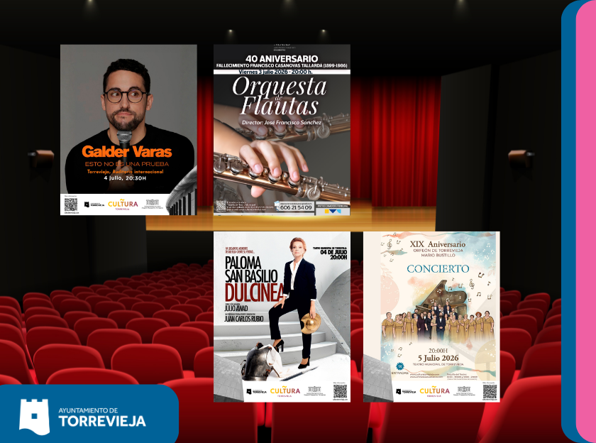 TORREVIEJA REÚNE A PALOMA SAN BASILIO, GALDER VARAS, LA ORQUESTA DE FLAUTAS CASANOVAS Y EL ORFEÓN "MARIO BUSTILLO" EN UN INTENSO FIN DE SEMANA CULTURAL