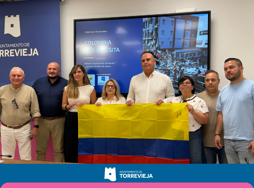 TORREVIEJA SE SOLIDARIZA CON COLOMBIA Y DIFUNDE LOS CAUCES OFICIALES PARA AYUDAR A LAS PERSONAS AFECTADAS POR EL TERREMOTO