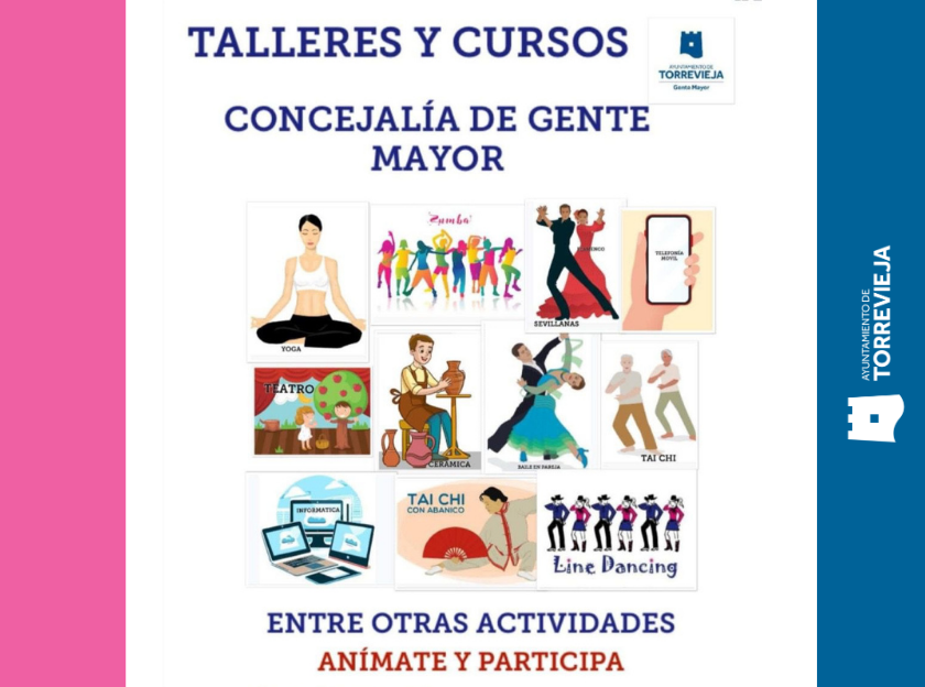 EL LUNES, 7 DE SEPTIEMBRE, SE ABRE EL PLAZO DE INSCRIPCIÓN PARA PARTICIPAR EN LOS TALLERES Y CURSOS DE GENTE MAYOR 2026/2027