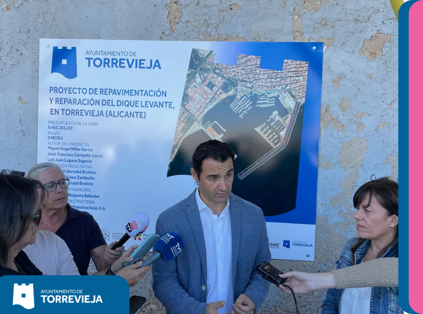 COMIENZAN LAS OBRAS DE REPAVIMENTACIÓN Y REPARACIÓN DEL DIQUE DE LEVANTE, CON UNA INVERSIÓN DE 6.543.733 EUROS Y UN PLAZO DE EJECUCIÓN DE 9 MESES