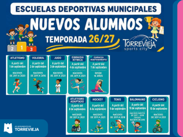Escuelas deportivas municipales nuevos alumnos