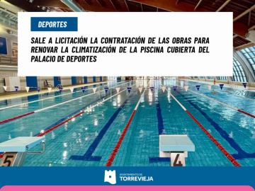 SALE A LICITACIÓN LA CONTRATACIÓN DE LAS OBRAS PARA RENOVAR LA CLIMATIZACIÓN DE LA PISCINA CUBIERTA DEL PALACIO DE DEPORTES